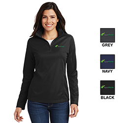 LADIES PINPOINT MESH 1/2 ZIP